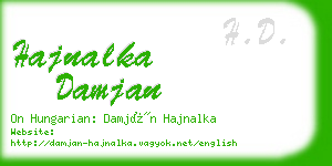 hajnalka damjan business card